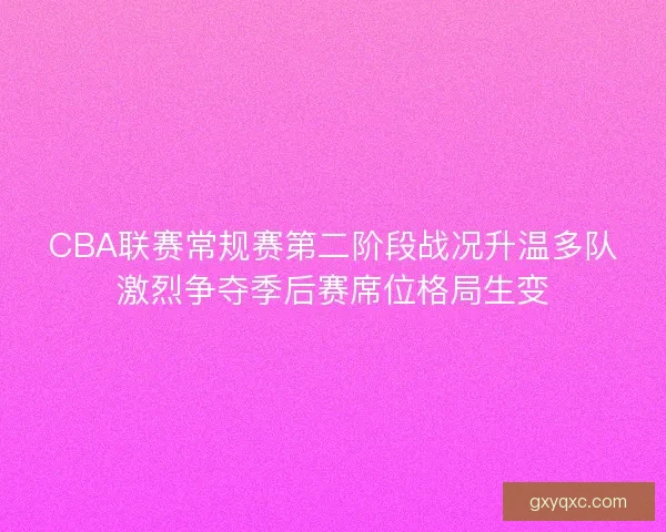 CBA联赛常规赛第二阶段战况升温多队激烈争夺季后赛席位格局生变